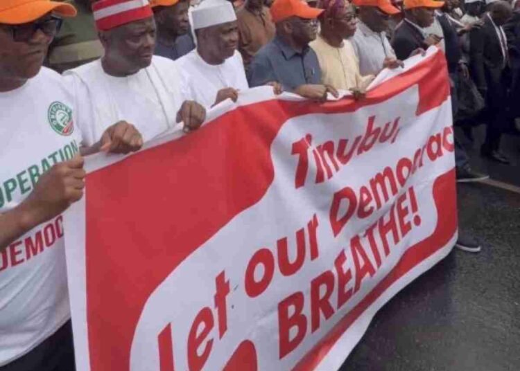 Atiku, Peter Obi, Kwankwaso, Other ADC Leaders Lead Occupy INEC Protest [Video]