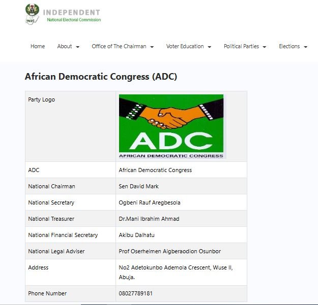 INEC Takes Decision On David Mark-Led ADC After Supreme Court Judgment