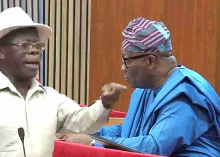 VIDEO: ‘I’ll Take You Out!’ — Akpabio, Oshiomhole Clash in Senate Drama