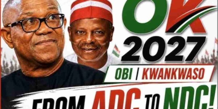 Political Shockwave: Peter Obi and Rabiu Kwankwaso Unite Under NDC Ahead of 2027 Elections